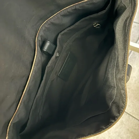 Coach Tan and Black Signature Laptop Bag - Picture 3 of 6